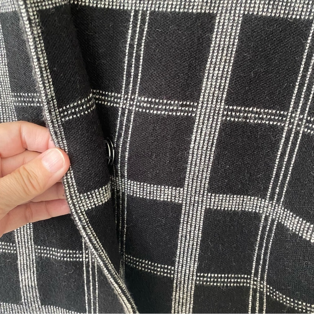 Moth by Anthropologie Windowpane Knit Sweater Blazer Black White S Office Career - Picture 8 of 14